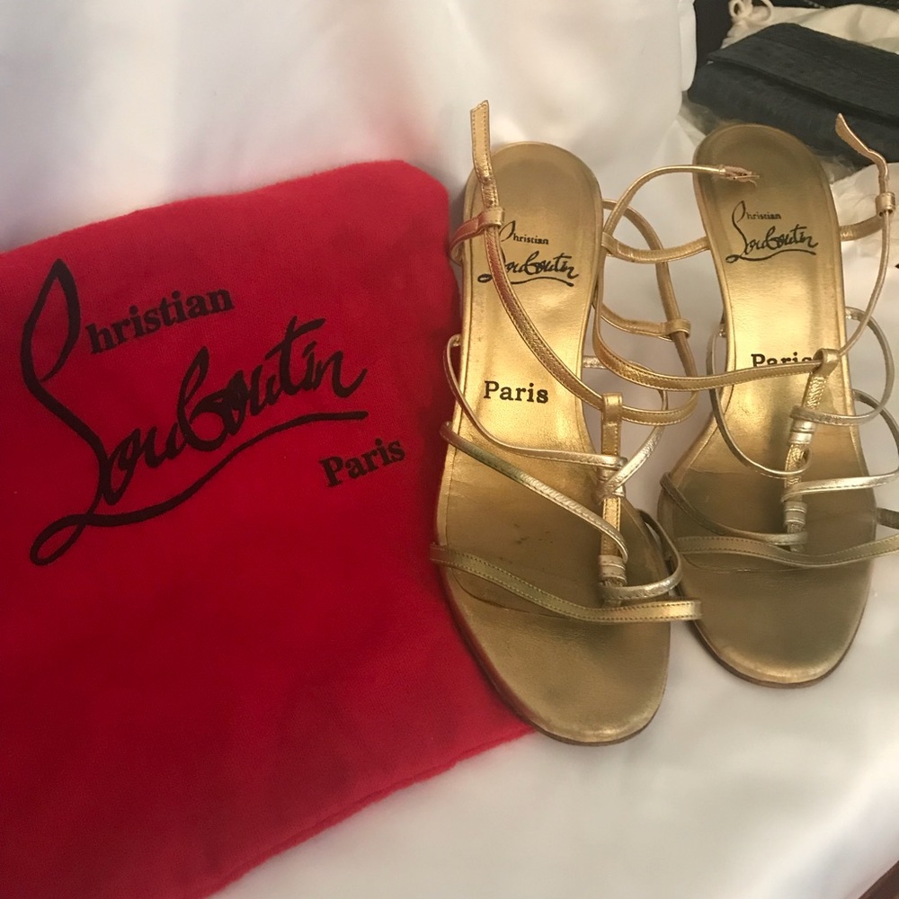 Gold Strappy heels